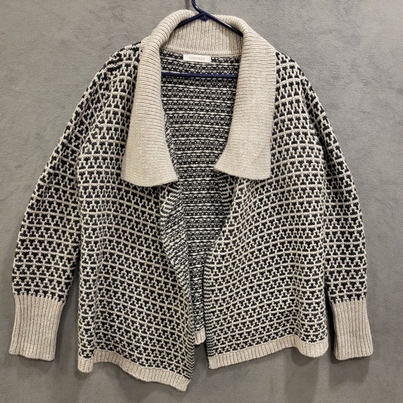 Ellen Tracy Wool Blend Shawl Collar Open Front Cardigan Women's Cozy Warm - Picture 1 of 6